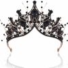 Kilshye Fashion Headbands | Kilshye Baroque Black Crown Rhinestone Queen Crowns Wedding Bridal Tiaras Prom Hair Accessories For Women And Girls