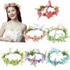 CellElection Fashion Headbands | 6Pcs Adjustable Boho Flower Crowns With Elastic Ribbon Floral Headbands Garland Bridal Bridesmaid Women Girls Teens Kids Headpiece For Hawaiian Party Wedding Beach Festival