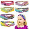 FROG SAC Fashion Headbands | Frog Sac 6 Mermaid Knotted Headbands For Girls, Little Girl Hair Accessories, Kids Knot Headwraps, Criss Cross Tie Dye Head Bands, Metallic Rainbow Turban Hair Bands