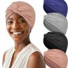 ASKNOTO Fashion Headbands | Asknoto 4 Pieces Soft Cotton Turbans, Pre Tied Headwrap Knot Pleated Chemo Headwear For Women