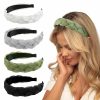 WOVOWOVO Fashion Headbands | Wovowovo 4 Pieces Braided Headbands For Women Girls Wide Non Slip Hairbands For Women'S Hair Fashion Head Band Solid Colors Chiffon Fabric Hair Accessories