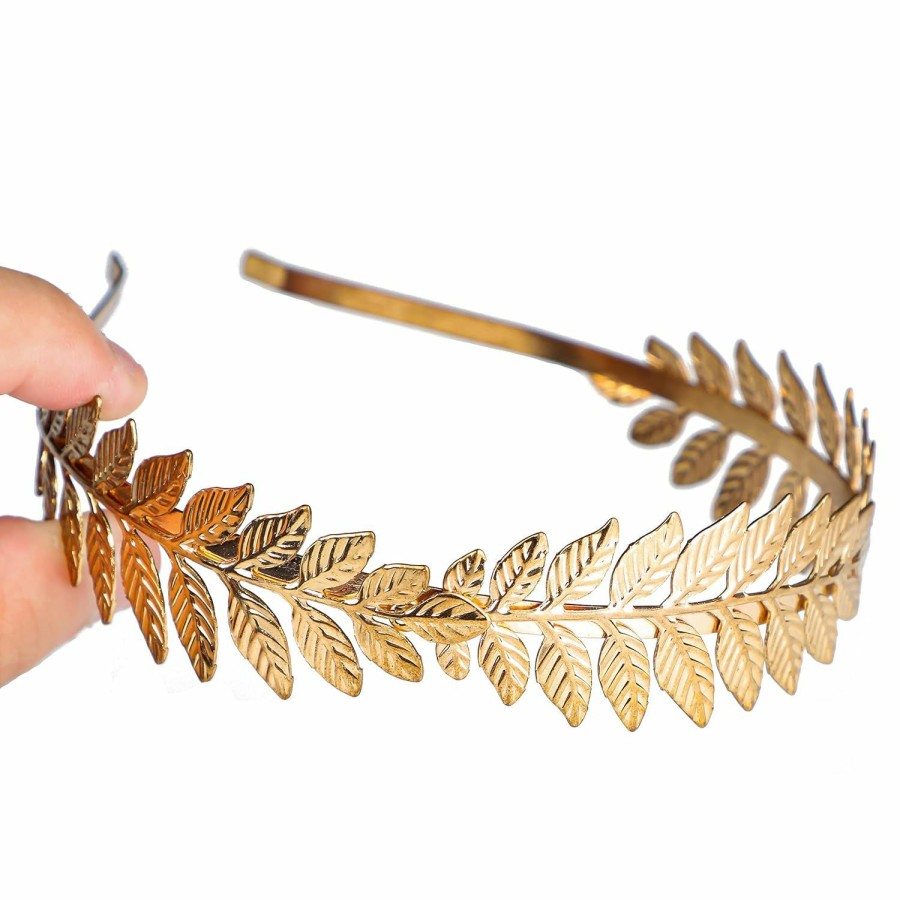 Rivertree Fashion Headbands | Rivertree Greek Goddess Headband Costumes/Gold Leaf Branch Hair Band Crown/Bridal Wedding Headpiece Greek Goddess Accessories