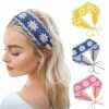 HAIMEIKANG Fashion Headbands | Haimeikang Hippie Hair Bandanas Headbands For Women Boho Headband Knit Hair Bands Floral Head Wrap For Girls(Red+Green+Pueple)