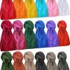 Geyoga Fashion Headbands | 18 Pieces Silky Durags Long Tail Headwrap Durag Wide Strap Satin Durag Cap For Men And Women