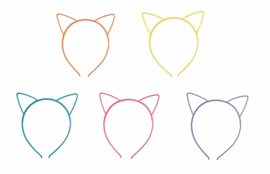 sowaka Fashion Headbands | Sowaka 5 Pcs Cat Ear Headband Plastic Cute Multi Color Hair Bands Hair Hoops Headwear Accessories For Women Girls Birthday Parties Decoration Costume Daily Wear