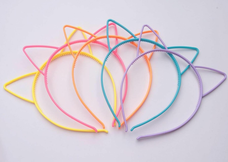 sowaka Fashion Headbands | Sowaka 5 Pcs Cat Ear Headband Plastic Cute Multi Color Hair Bands Hair Hoops Headwear Accessories For Women Girls Birthday Parties Decoration Costume Daily Wear