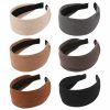 Folora Fashion Headbands | Folora 6Pcs Wide Plain Knitted Headbands, Soft Solid Color Elastic Hair Bands For Women Girls