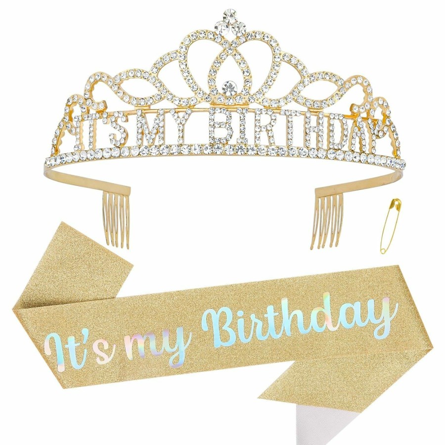 ACO-UINT Fashion Headbands | Aco-Uint Birthday Crown For Women, Silver Birthday Headband Birthday Sash It'S My Birthday Crown, Birthday Girl Crown Birthday Tiara Birthday Decorations Birthday Gifts