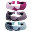 FROG SAC Fashion Headbands | Frog Sac 3 Top Knot Headbands For Girls, Cute Knotted Headband Pack, Two Tone Little Girl Head Band Fashion Hair Accessories, Hard Purple Pink Blue Boho Hairband Head Bands For Kids