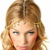 Jovono Fashion Headbands | Jovono Boho Hair Chain Gold Leaf Head Chain Headpiece Tassel Greek Costume Hair Accessories For Women And Girls