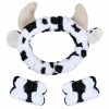 Miroksh Fashion Headbands | Miroksh Plush Wash Face Headband Cow Print Spa Wrist Band Cuffs Hair Scrunchy Women Girls Facial Makeup Skincare Bath Head Wrap Kids Costume Party Supply Birthday Gift