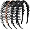 Yaomiao Fashion Headbands | Yaomiao 4 Pieces Comb Headbands For Women Teeth Comb Headbands Wave Rhinestone Headbands Crystal Comb Hair Hoop For Women Girls (Classic Colors)