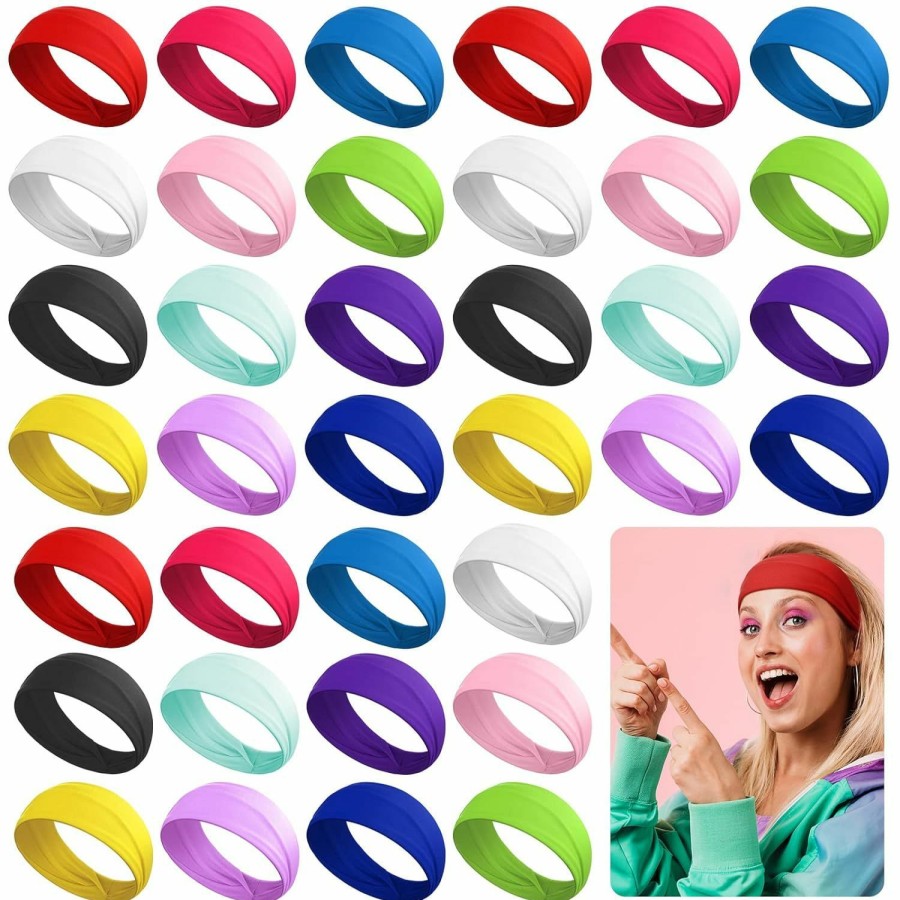 Giegxin Fashion Headbands | Giegxin 36 Pack Women'S Headbands Thick Headbands For Women Elastic Hair Bands Non Slip Hair Wrap Sweat Wicking Hair Accessories For Women Stretchy Headwraps For Running Yoga Workout