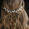 JAKAWIN Fashion Headbands | Jakawin Bride Pearl Wedding Hair Vine Rhinestone Hair Piece Crystal Bridal Hair Accessories For Women Hv192 (1 Silver)