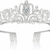 SAPOSTA Fashion Headbands | Tiara For Women Elegant Princess Crown With Combs Silver Crystal Tiara Crowns For Women Girls Tiaras For Women Bridal Wedding