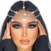 Jerany Fashion Headbands | Jerany Wedding Head Chain Rhinestone Headpiece Jewelry Silver Hair Chain Festival Holloween Costume Bridal Hair Accessories Crystal Forehead Chain For Women And Girls.