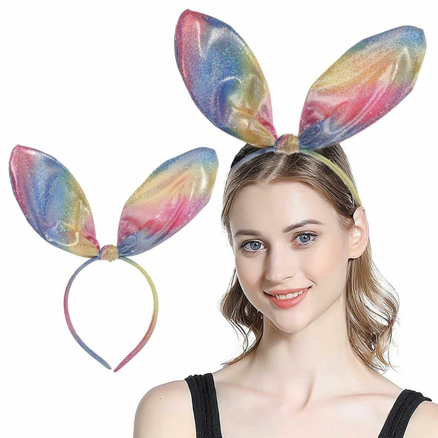 Acenail Fashion Headbands | Acenail Bunny Ears White Rabbit Ears Furry Bunny Ears Headbands Cosplay Accessories Party Costume Hair Accessories For Women And Girls (B-White)