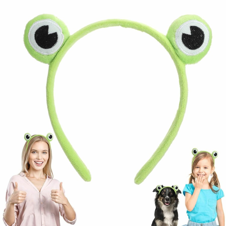 WLLHYF Fashion Headbands | Wllhyf 1Pcs Cute Frog Headband Spa Headband Head Hoop Frog Eye Makeup Head Band Soft Elastic Hair Band For Washing Face Head Wrap Funny Hair Band For Girls Women Yoga Skincare Headbands