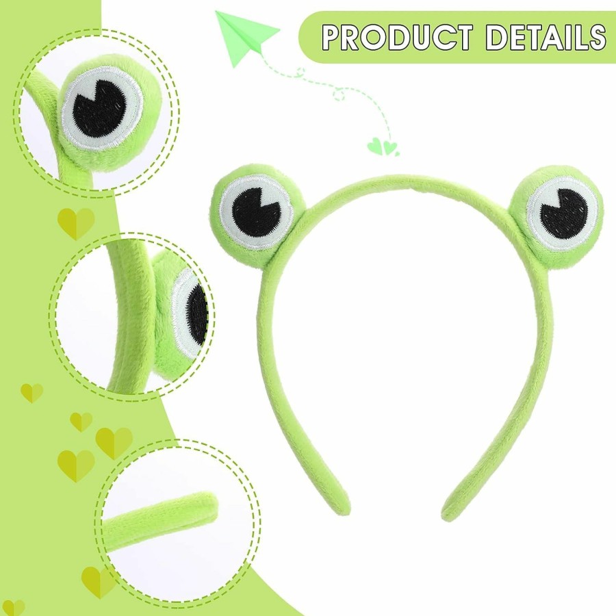 WLLHYF Fashion Headbands | Wllhyf 1Pcs Cute Frog Headband Spa Headband Head Hoop Frog Eye Makeup Head Band Soft Elastic Hair Band For Washing Face Head Wrap Funny Hair Band For Girls Women Yoga Skincare Headbands