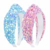 Lanmerry Fashion Headbands | Lanmerry Sequin Knotted Headbands For Girls Women Fashion Sparkly Pink And Purple Hairbands Accessories For Kids Wide Velvet Hair Bands Cute Glitter Hair Hoop For Adult 2Pcs