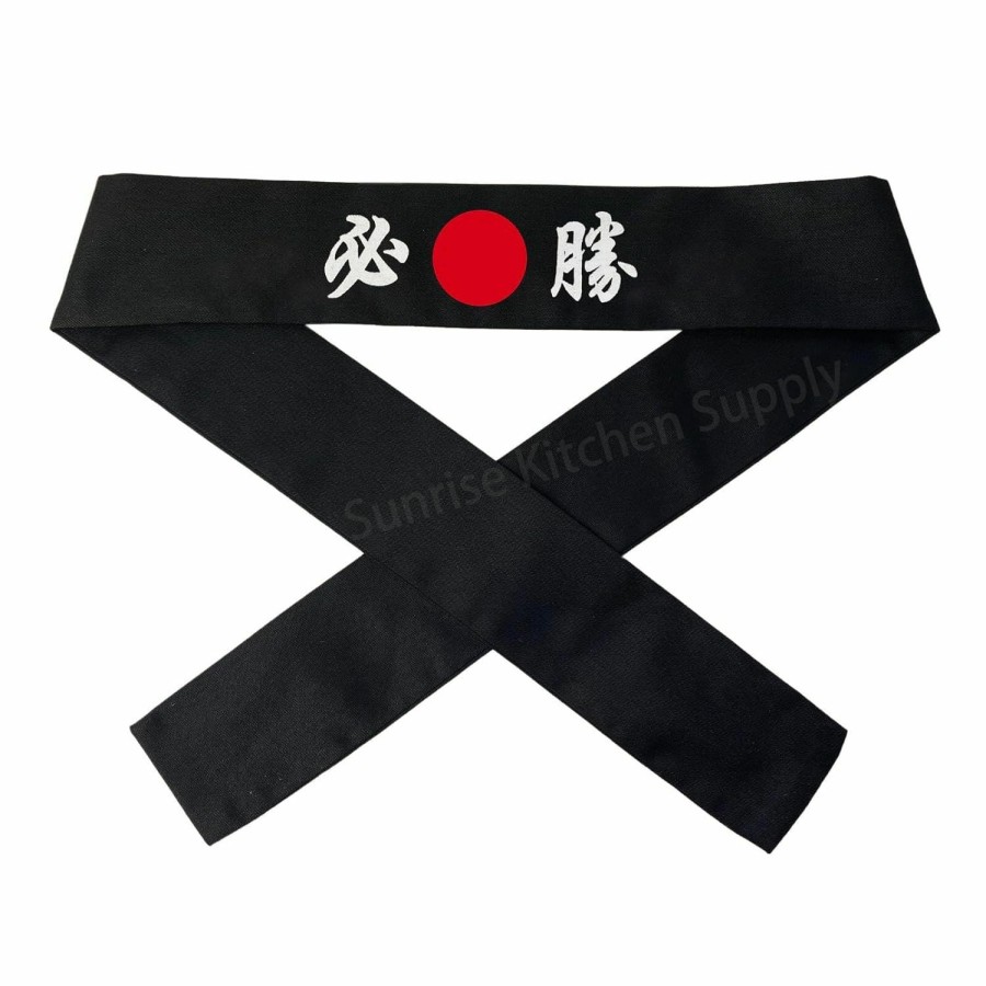 Sunrise Kitchen Supply Fashion Headbands | Sunrise Kitchen Supply Black Japanese Sushi Chef Hachimaki Karate Headband - Victory