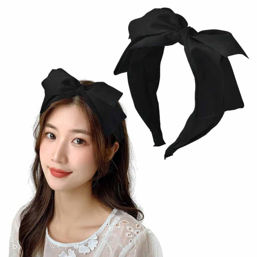 Kilener Fashion Headbands | Kilener Red Bow Headband Big Bowknot Headbands For Women Girls Hairband With Bow Hair Bands Top Knot Bow Headband For Women Bows Headbands Bowknot Hair Hoop Bow Head Band Hair Accessories