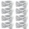 Ondder Fashion Headbands | Ondder Spa Headband For Washing Face 8 Pack White Skincare Headbands For Women Girls Terry Cloth Cute Bow Head Bands For Makeup