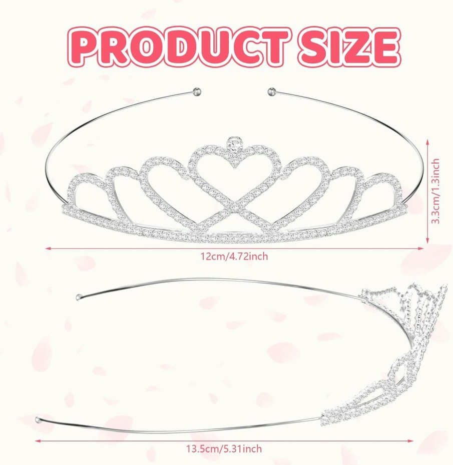 Jexine Fashion Headbands | Jexine 96 Pcs Tiara Bulk For Girls Princess Tiaras Crowns Silver Rhinestone Crown Party Accessories Crystal Tiaras Headband For Child Girls Wedding Gift Birthday Party Favor