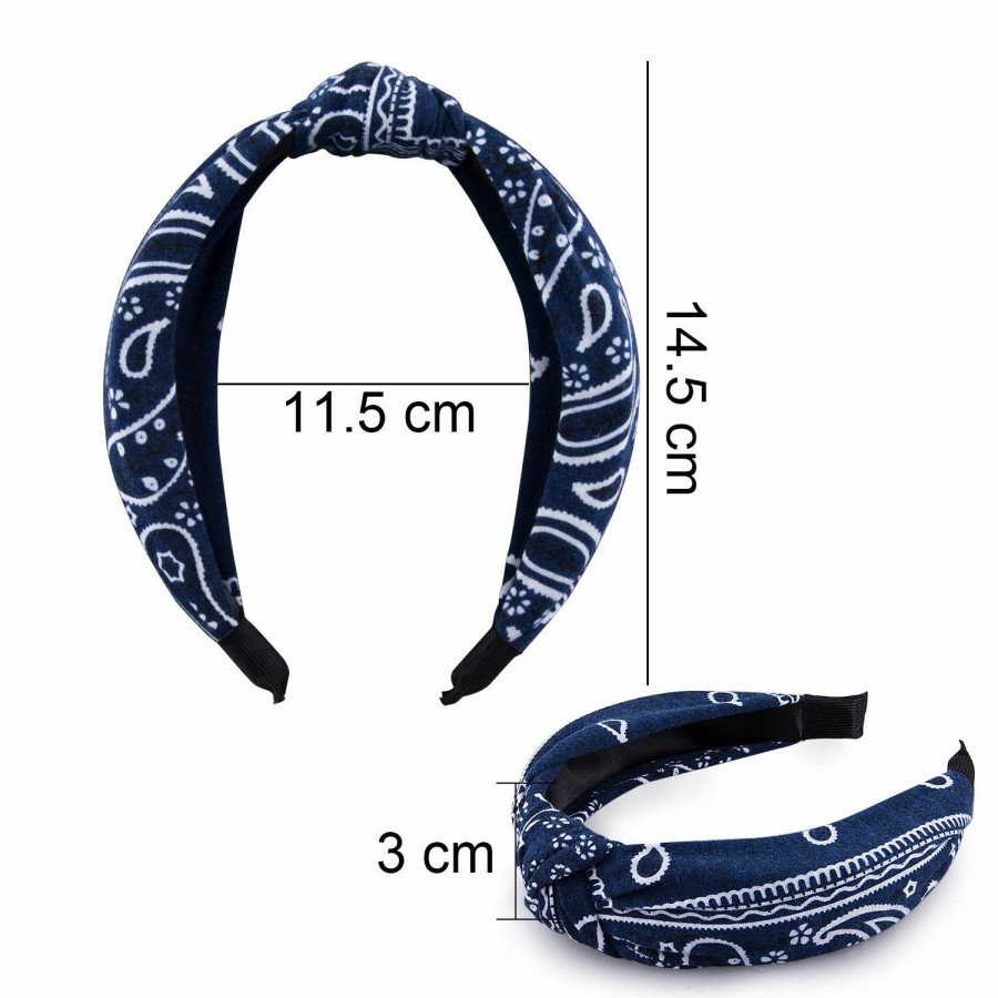 Duufin Fashion Headbands | Duufin 6 Pieces Paisley Bandana Headbands Twisted Knot Boho Headbands Top Knot Headband Vintage Cross Knotted Headbands For Women And Girls