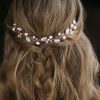 JEAIRTS Fashion Headbands | Jeairts Bride Wedding Hair Vine Silver Rhinestone Bridal Hair Pieces Pearl Headpiece Crystal Hair Accessories For Women And Girls (1-Silver)