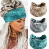 Aceorna Fashion Headbands | Aceorna Boho Bandeau Headbands Wide Knot Hair Band Stretch Turban Head Wraps Fashion Hair Accessories For Women And Girls 3 Pcs (Popular)