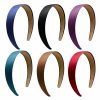 BallHull Fashion Headbands | 1.2 Inch Satin Headbands, Ladies And Girls Antiskid Hard Hair Bands, Diy Hair Headbands, 6 Pcs Black.