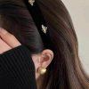 TERSE Fashion Headbands | Terse Black Velvet Headband For Women White Pearl Head Band Cute Designer Headband Fashion Hair Accessories Vintage Women Holiday Headbands Elastic Hair Bands For Women'S Hair