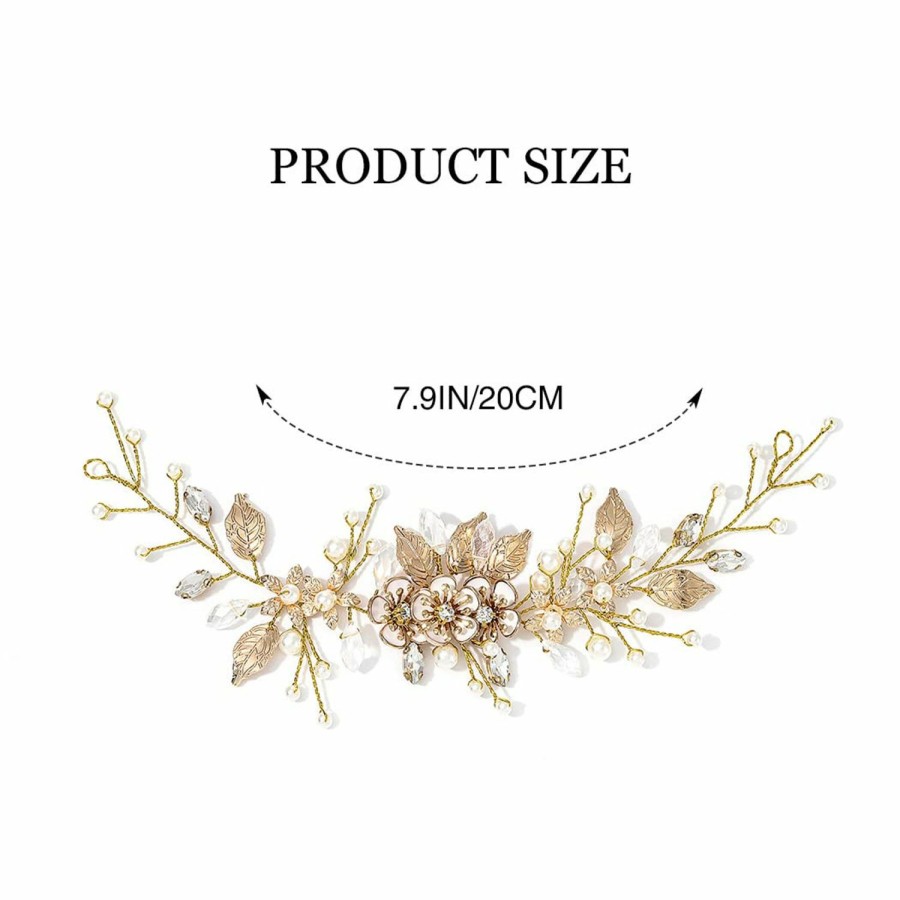 GORAIS Fashion Headbands | Gorais Flower Bride Wedding Hair Vine Leaf Bridal Headpiece Pearl Hair Accessories For Women And Girls