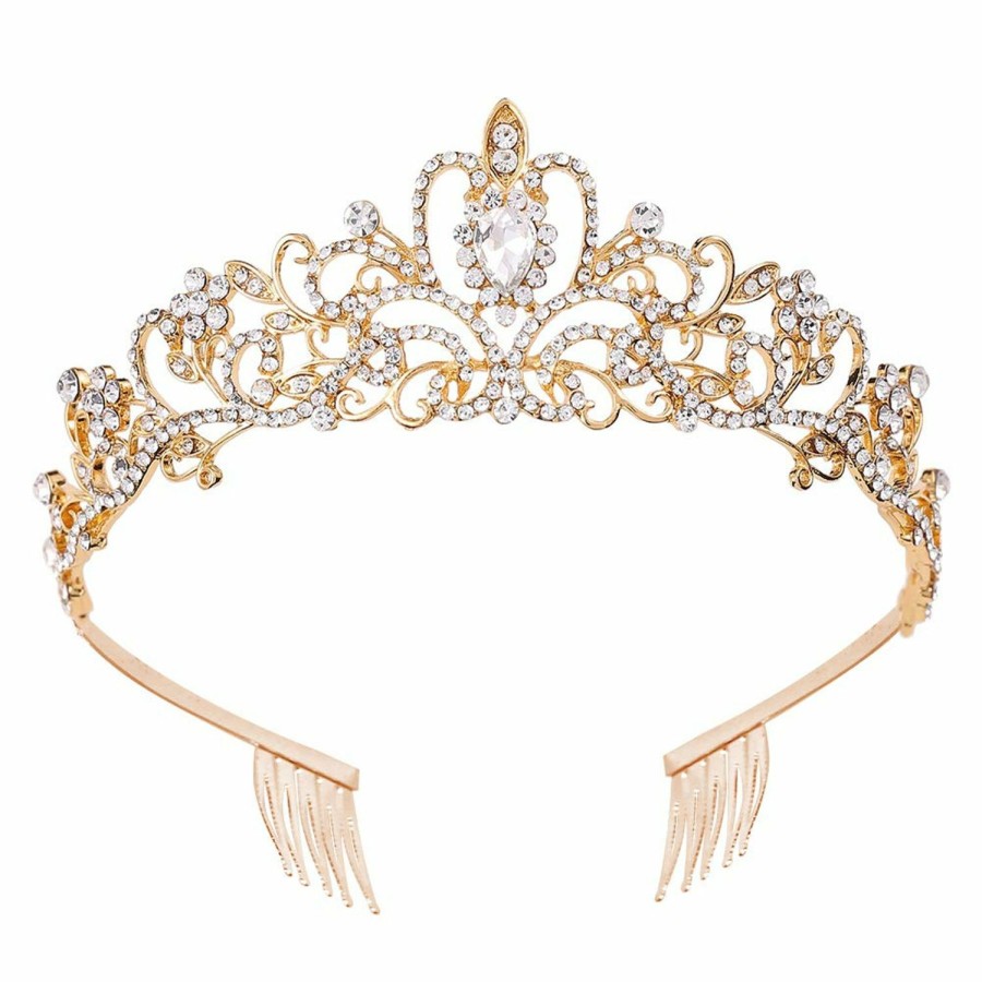 AOPRIE Fashion Headbands | Aoprie Silver Tiaras And Crowns For Women Girls Princess Crystal Crown With Combs Women'S Headbands Bridal Wedding Prom Birthday Party Headbands For Women