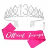 CAVETEE Fashion Headbands | Cavetee 18Th Birthday Crown For Girls, 18Th Birthday Tiara And Sash Set For Women \"It'S 18Th My Birthday\" Sash Rhinestone Crown, 18Th Birthday Party Decorations, 18 Birthday Decorations For Girls