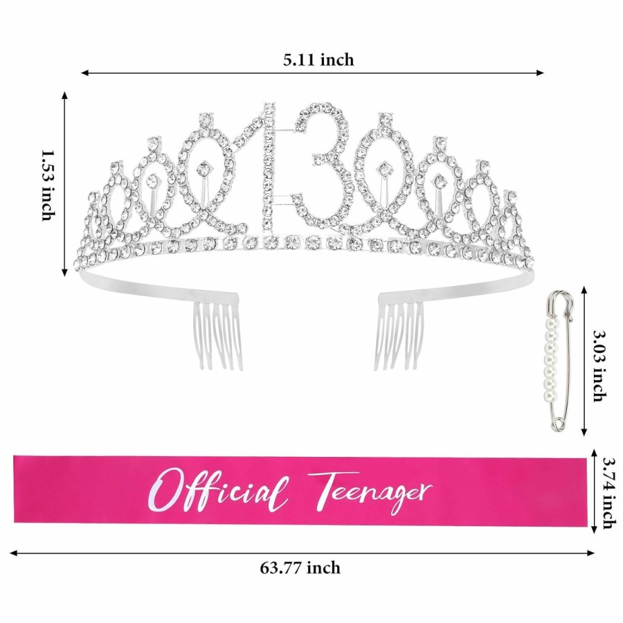 CAVETEE Fashion Headbands | Cavetee 18Th Birthday Crown For Girls, 18Th Birthday Tiara And Sash Set For Women \"It'S 18Th My Birthday\" Sash Rhinestone Crown, 18Th Birthday Party Decorations, 18 Birthday Decorations For Girls