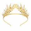 Wecoe Fashion Headbands | Wecoe 1Pc Gold Leaf Headband Headpiece Women Girls Gold Leaf Tiara Crown Flower Girl Bridal Wedding Halo Headband Greek Goddess Toga Costume Hair Accessories For Women Girls