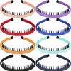 WILLBOND Fashion Headbands | Willbond 8 Pieces Teeth Comb Hairband Multicolor Resin Teeth Comb Hair Hoop Headband Soft Satin Non-Slip Hair Accessories For Women Or Girls, 8 Colors (Vibrant Colors)