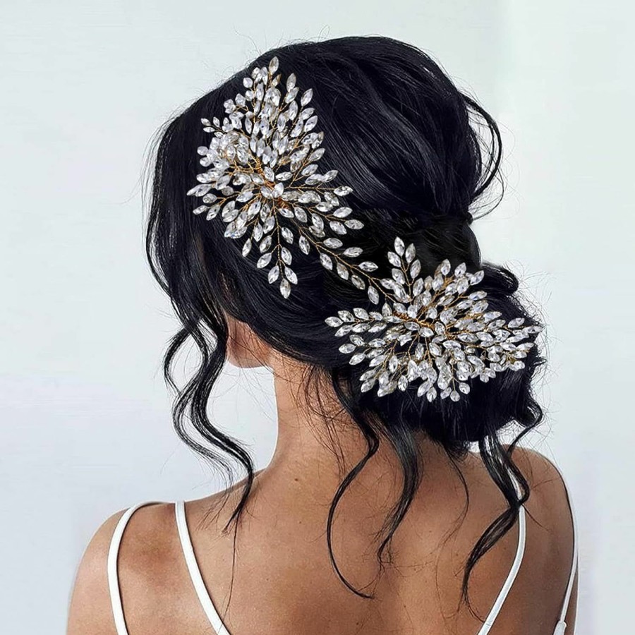 HAIPEI Fashion Headbands | Haipei Bridal Wedding Hair Comb Wedding Headpiece For Bride Rhinestone Wedding Headband Crystal Hair Accessories For Women And Girls (Silver), One Size