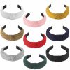 Funtopia Fashion Headbands | Funtopia Knotted Headbands For Women Girls, 9 Pcs Wide Plain Turban Headband Fashion Cross Knot Hair Bands With Solid Colors