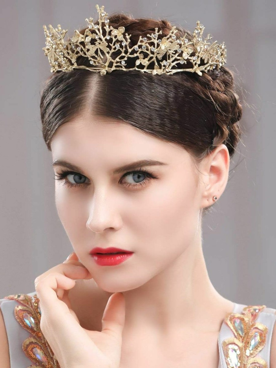 Yean Fashion Headbands | Yean Adult Tiaras And Crowns Gold Wedding Princess Queen Crown Baroque Vintage Rhinestone Tiara Hair Accessories For Women And Men