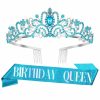 Dealoco Fashion Headbands | Birthday Sash For Women, Birthday Crown, Birthday Tiara, Birthday Queen Sash And Tiara For Women, Birthday Headband For Girls, Princess Crown, Happy Birthday Crown And Sash, Birthday Decorations