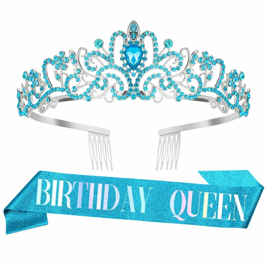 Dealoco Fashion Headbands | Birthday Sash For Women, Birthday Crown, Birthday Tiara, Birthday Queen Sash And Tiara For Women, Birthday Headband For Girls, Princess Crown, Happy Birthday Crown And Sash, Birthday Decorations