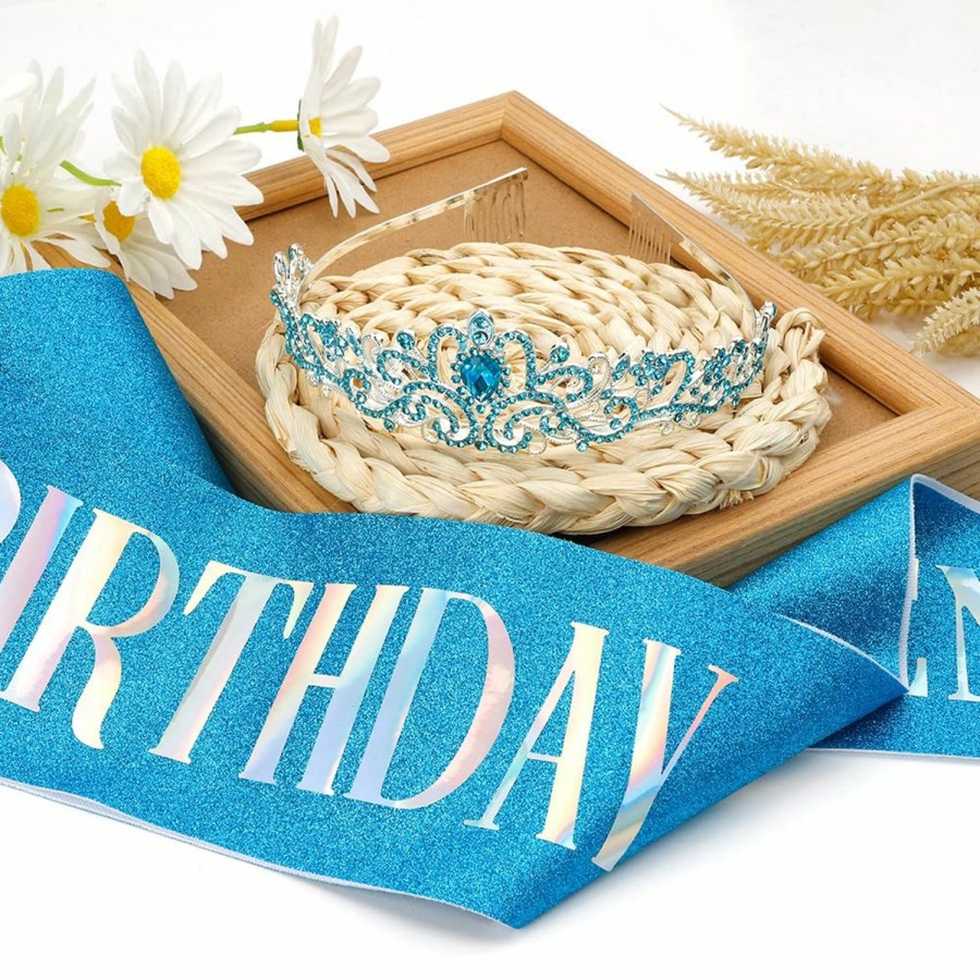 Dealoco Fashion Headbands | Birthday Sash For Women, Birthday Crown, Birthday Tiara, Birthday Queen Sash And Tiara For Women, Birthday Headband For Girls, Princess Crown, Happy Birthday Crown And Sash, Birthday Decorations