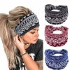 Bohend Fashion Headbands | Bohend Boho Headbands Wide Knotted Hair Bands Fashion Printing Bandeau Travel Stretchy Cotton Headband Sport Yoga Hair Accessories For Women And Girls (A)