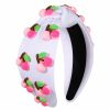 VOGUEKNOCK Fashion Headbands | Vogueknock Fruit Headbands For Women Girls Eggplant Greens Chili Vegetable Knotted Headband Summer Beach Headwear Hair Accessories (Vegetable-White)