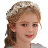 Campsis Fashion Headbands | Campsis Princess Flower Crystal Headpiece Rhinestone Pearl Headband Alloy Floral Bridal Hair Accessories Communion Wedding Prom Photography For Girls And Women (Gold)