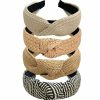 Jseng Fashion Headbands | Jseng 4Pc Handmade Raffia Headbands Straw Headband Boho Headbands, Top Knot Headband Knotted Headbands For Women, Summer Beach Headbands Rattan Woven Headband No Slip