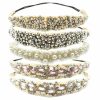 INSPIRELLE Fashion Headbands | Inspirelle 5 Count Beaded Elastic Headband, Fashionable Handmade Imitation Pearl Beading Hairbands For Lady Women Girls